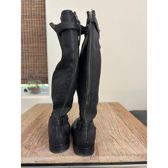 J.Crew Emmett Tall Riding Pebbled Leather Boots black Size 9 - Picture 3 of 7